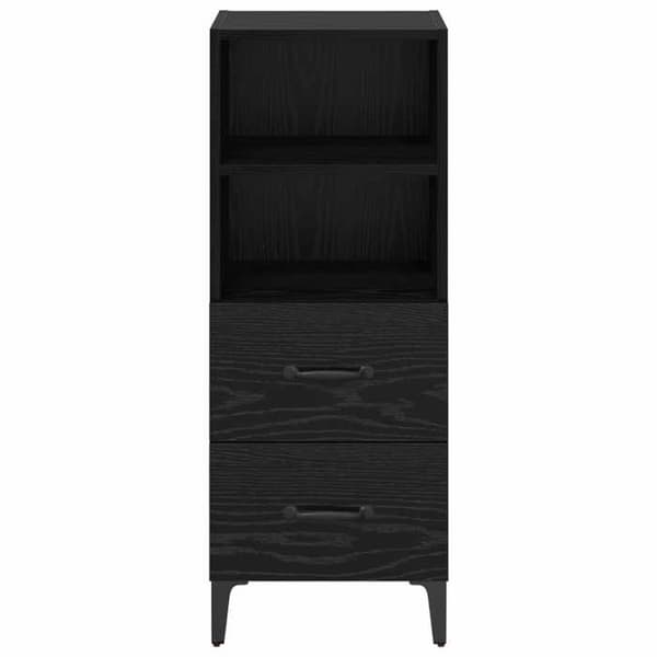 Maison Exclusive - Buffet Sort egetræ 34 x 34,5 x 90 cm Ingeniørtræ svart ek