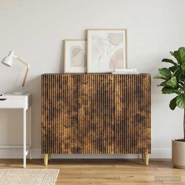 Maison Exclusive - Buffet Røget Eg 89 x 34,5 x 80 cm Ingeniørtræ