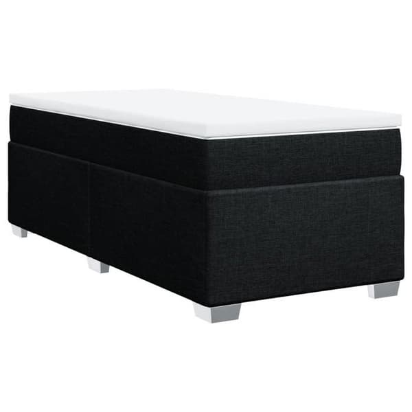 Maison Exclusive - Seng med lamelbund og madras Sort 90x200 cm Stof