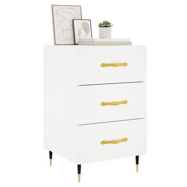 Maison Exclusive - Sängbord vit 40x40x66 cm ingenjörsträ Vit