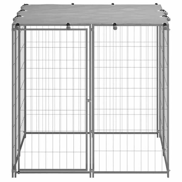 Maison Exclusive - Sølv Hundehus 110x110x110 cm Stål Silverfärgad / grå silverfärgad