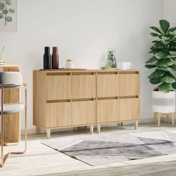 Maison Exclusive - Buffeter 2 stk. Sonoma eg 60x35x70 cm ingeniørtræ