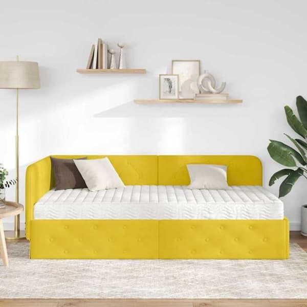 Maison Exclusive - Gul hörnsängram 100 x 200 cm Sammet Gul