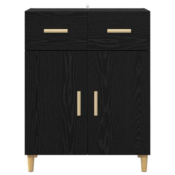 Maison Exclusive - Buffet Sort egetræ 34 x 69,5 x 89 cm Ingeniørtræ svart ek
