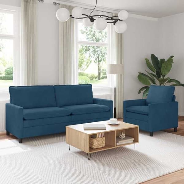 Maison Exclusive - Sæt af 2 Sofaer Blå Velour