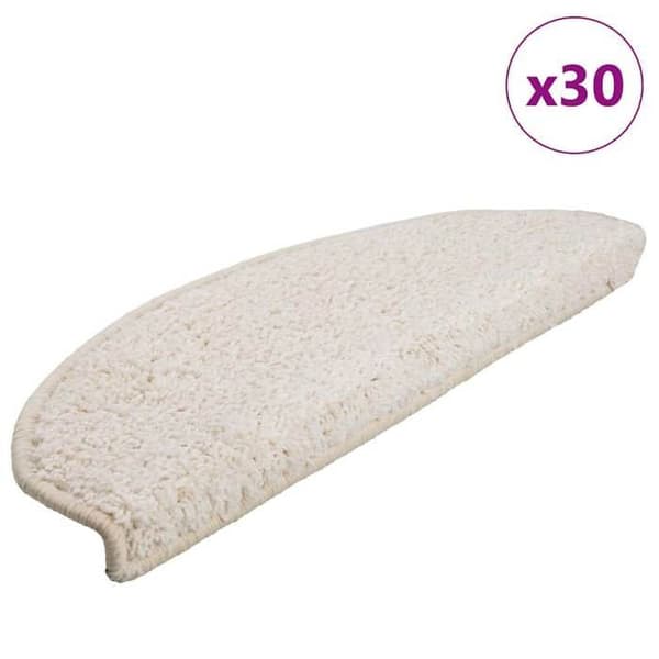Maison Exclusive - Trappmatta 30 st 65x21x4 cm Vit Halvcirkelformad Stor