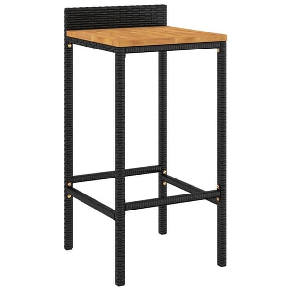 Havemøbel sæt - Maison Exclusive - 7 stk - poly rattan sort - sæder i akacietræ
