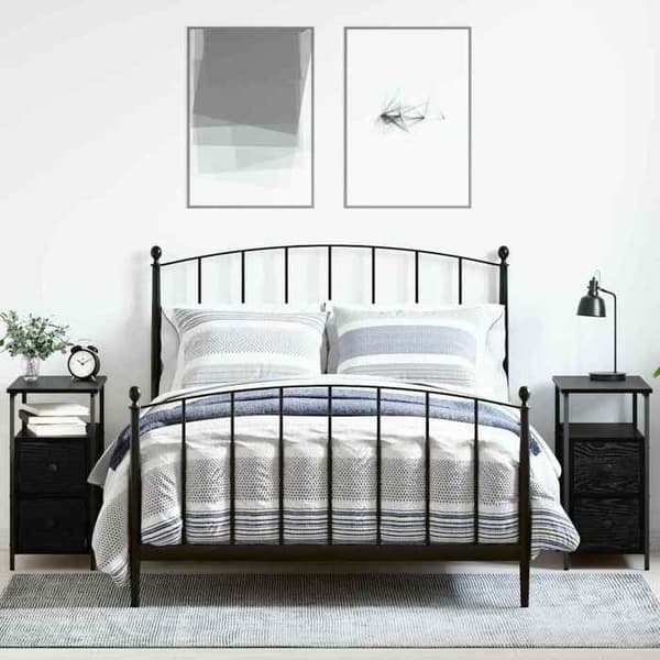 Maison Exclusive - Natbord 2 stk Sort eg 30 x 60 x 60 cm