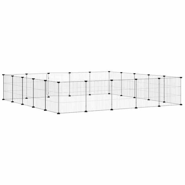 Maison Exclusive - 20-panelers kæledyrbur med sort dør 35x35 cm