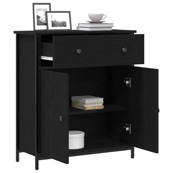 Buffet - EKSKLUSIVT HUS - 70x30x80 cm - Sort eg - Ingeniørtræ - Moderne svart ek