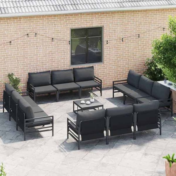 Maison Exclusive - 13 osan musta terassikalustesarja