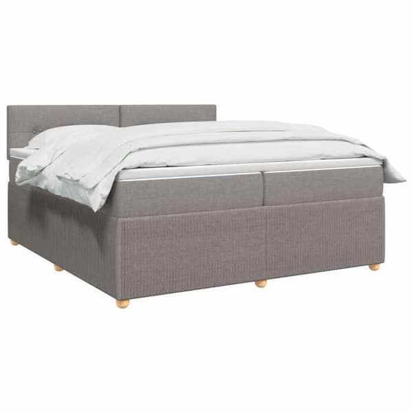 Maison Exclusive - Boxspring säng med madrass Taupe 200 x 200 cm Tyg Mol
