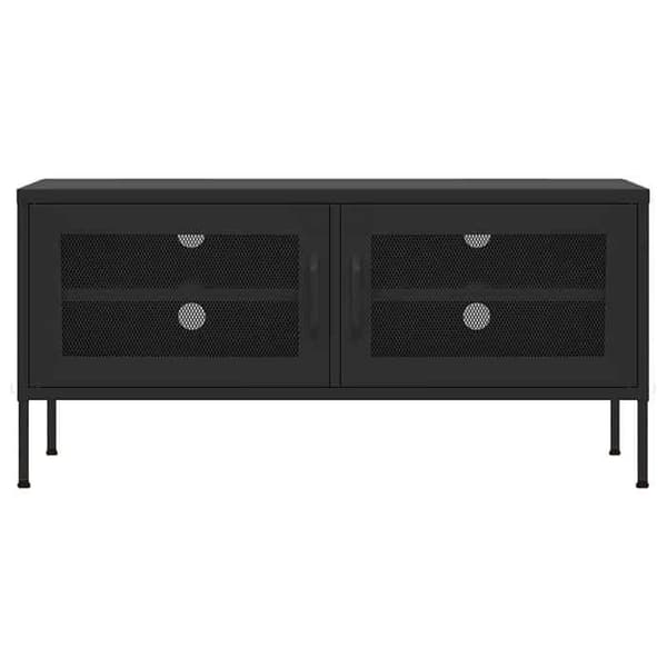 TV-møbel - MAISON EXCLUSIVE - 105×35×50 cm - Sort - Stål - 2 døre i net Svart
