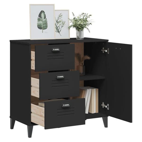 Maison Exclusive - Buffé VIKEN svart 80x40x80 cm ingenjörsträ