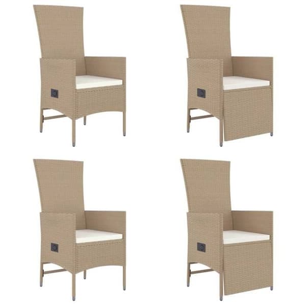 Maison Exclusive - Puutarhakalusteryhmä tyynyillä 5 kpl Beige polyrottinki