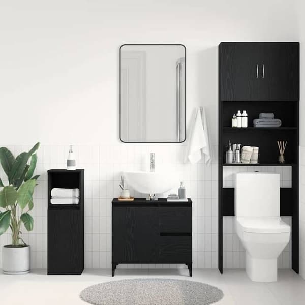 Maison Exclusive - Badeværelsesskab Sort eg 65 x 33 x 60 cm svart ek