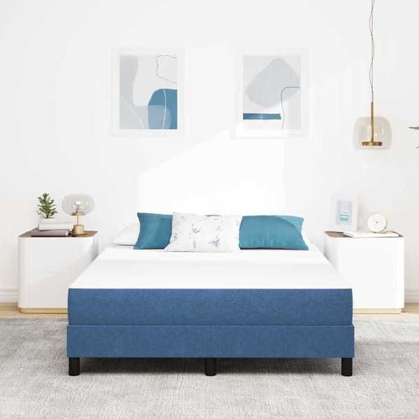 Maison Exclusive - Sengemad med blå madras 140 x 200 cm stof