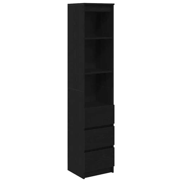 Maison Exclusive - Høj buffet i sort eg 37,5x35x180 cm ingeniørtræ