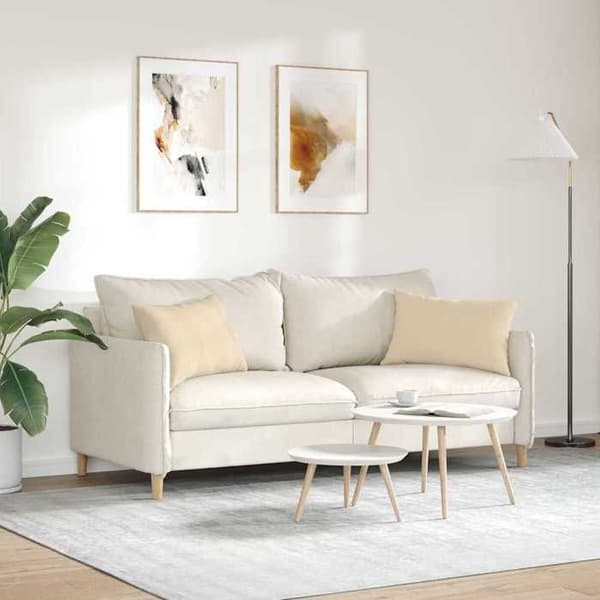 Soffkuddar - EXKLUSIVT HEM - 2 st 60 x 40 cm - Kräm - Dragkedja - Polyesterfyllning Grädde