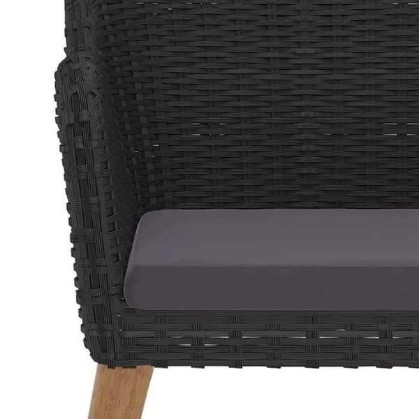 Maison Exclusive - Trädgårdsset med kuddar 5 delar Svart