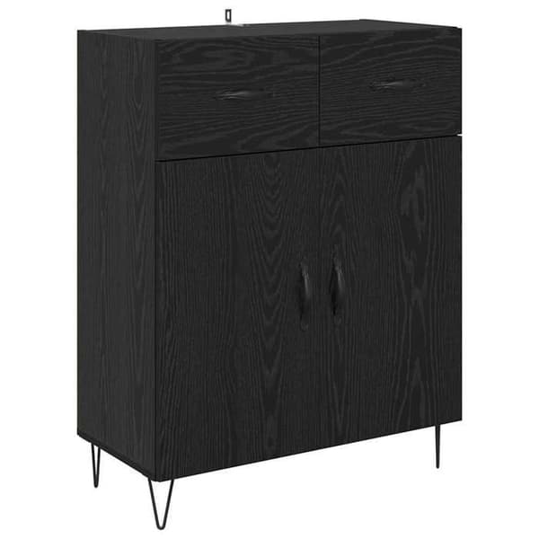 Maison Exclusive - Høj Skab 2 stk Sort Eg 69,5 x 34 x 180 cm
