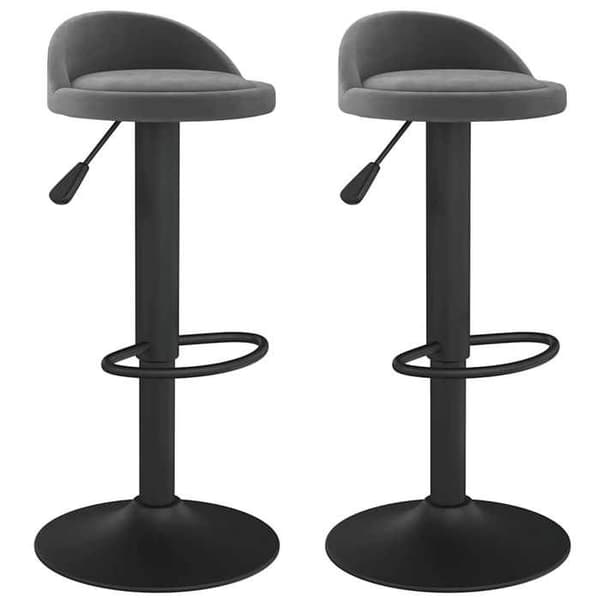Maison Exclusive - Barstolar set om 2 mörkgrå sammet