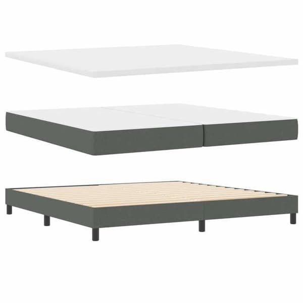 Lys boxmadras - MAISON EXCLUSIVE - 200 x 200 cm - Mørkegrå - Justerbar hovedgærde - Pocketfjedre Mörkgrå