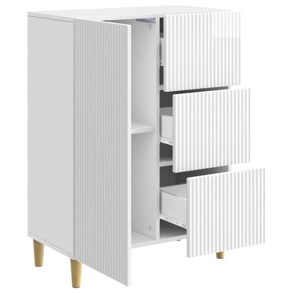 Maison Exclusive - Hvid glans buffet 66 x 34,5 x 90 cm Ingeniørtræ