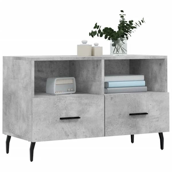 Maison Exclusive - TV-møbel Grå beton 80x36x50 cm Ingeniørtræ