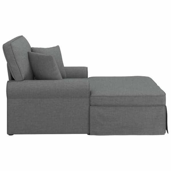 Maison Exclusive - Sängsoffa med kjol 3 pc Mörkgrå tyg 91 x 157 x 91 cm