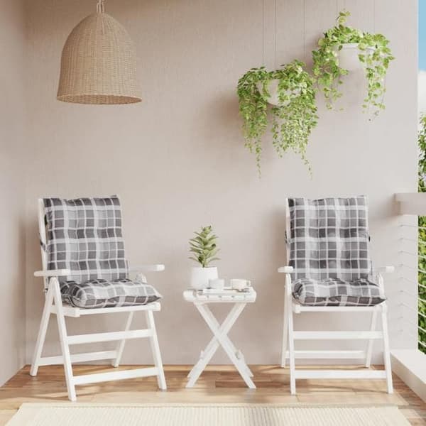 Maison Exclusive - Utomhus Kudde 2 st Rutig Grå