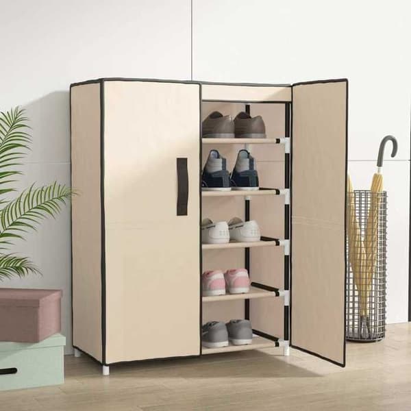 Maison Exclusive - Kengäteline Kermainen 60x28x90 cm Kangas