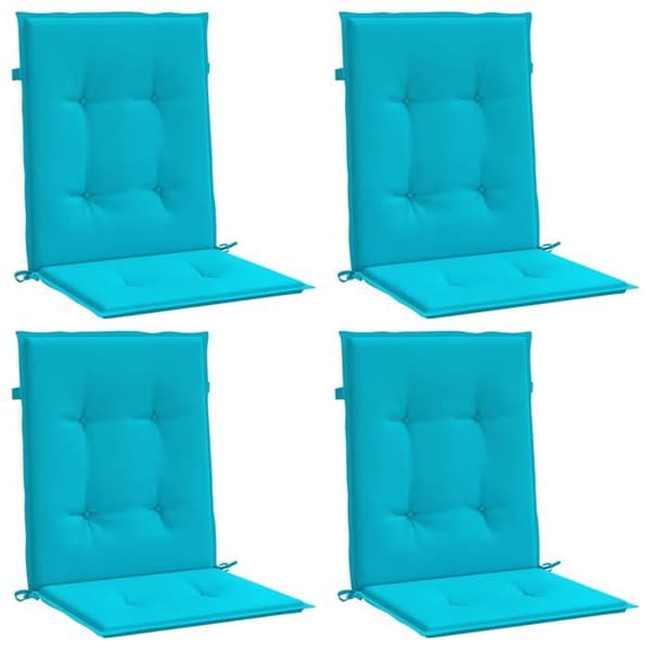 Maison Exclusive - Stolar med låg ryggstöd, 4-pack, turkos tyg