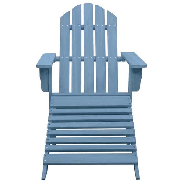 Maison Exclusive - Adirondack trädgårdsstol med fotpall i solid blå gran