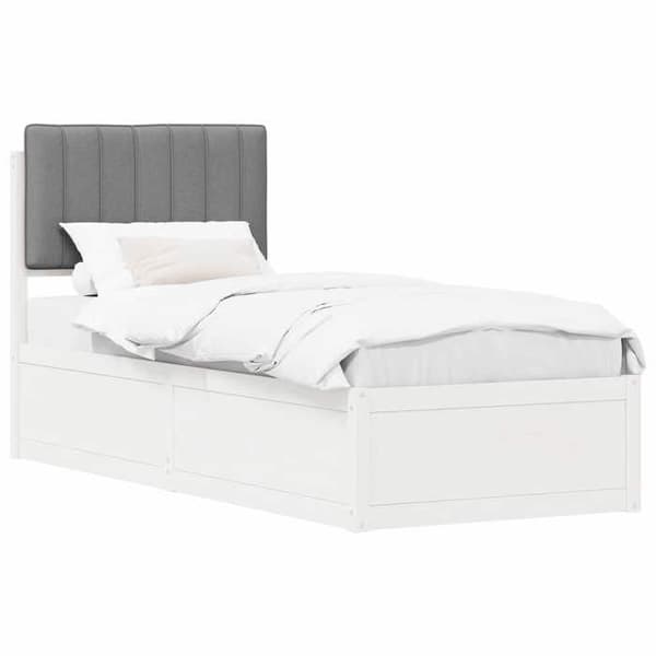 Maison Exclusive - Sengestel med polstret hovedgærde Lys grå 75 x 190 cm Ljusgrått
