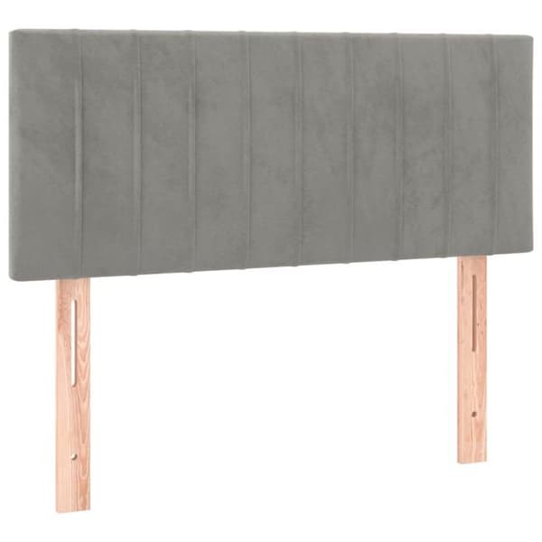 Maison Exclusive - Sängyn sälepohja ja vaaleanharmaa patja 90x200 cm Sametti