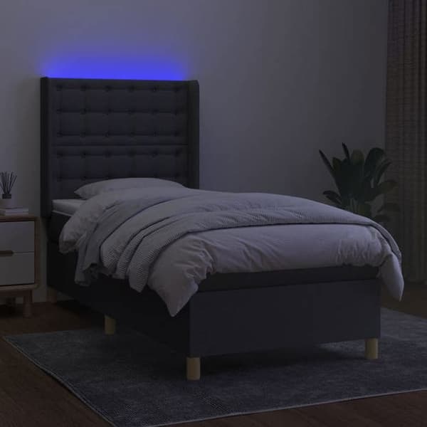 Maison Exclusive - Sängyn sälepohja LED Harmaa 90x190cm Kangas