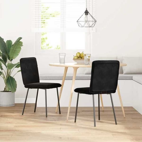Maison Exclusive - Ruokatuolit 2 kpl Musta Sametti