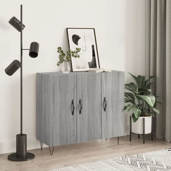 Maison Exclusive - Buffet sonoma grå 90x34x80 cm ingeniørtræ
