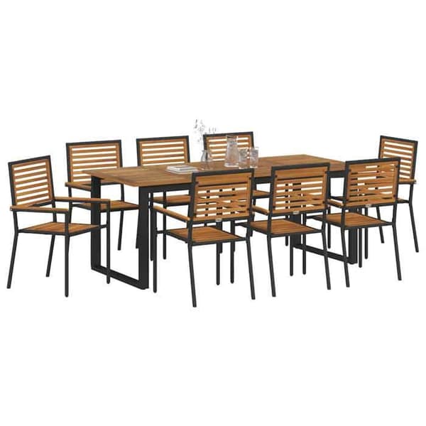 Maison Exclusive - 9 pc have spisebordssæt i sort Svart