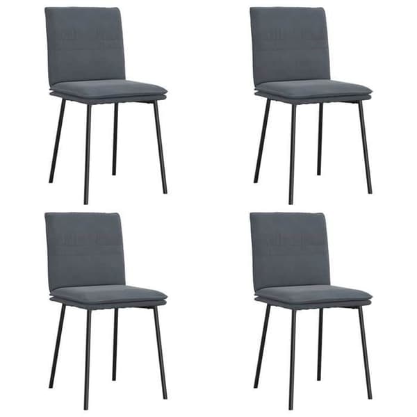 Maison Exclusive - Spisestole sæt af 4 Mørkegrå Velour Mörkgrå