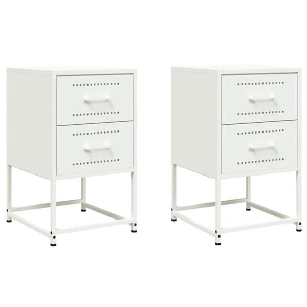 Maison Exclusive - Sängbord 2 st vit 36x39x60,5 cm stål
