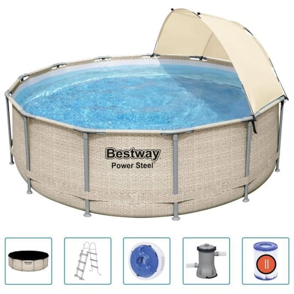 Bestway poolset med markis Power Steel 396x107 cm107 [cm]