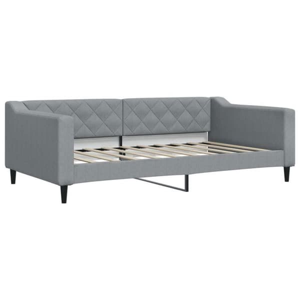 Dagsäng - EXKLUSIVT HUS - 100 x 190 cm - Ljusgrått tyg - 2-i-1 soffa-säng - Sängbotten ingår Ljusgrått