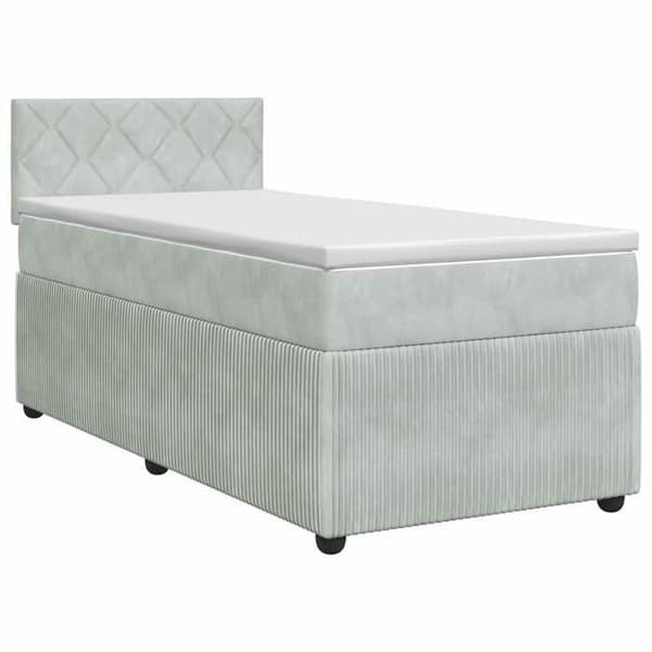 Maison Exclusive - Sängbox med madrass Ljusgrå 100 x 200 cm Sammet