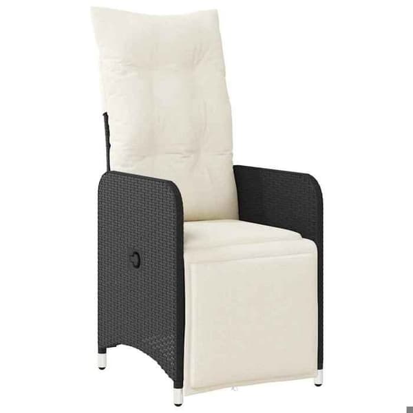 Ensemble bistro - EKSKLUSIVT HUS - 11 stk - Sort - Poly rattan - Vaskbare puder - Hærdet glas Svart