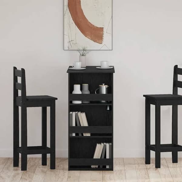 Maison Exclusive - Barbord med opbevaringshylde i sort eg