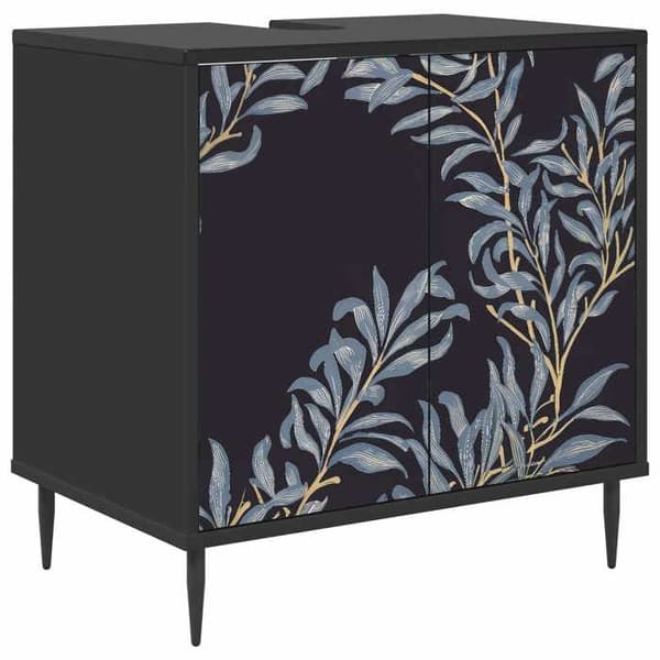 Maison Exclusive - Badeværelsesskab DOKKUM Sort eg 60 x 40 x 61 cm