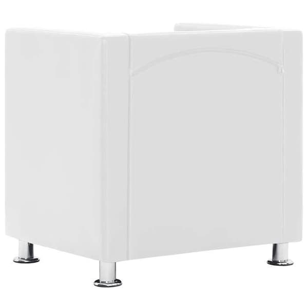 Stol - Cube - Hvid - Syntetisk læder - Metalben Vit