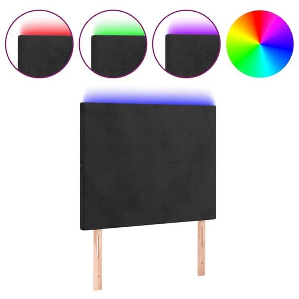 Maison Exclusive - LED-päätymustalla 90x5x118/128 cm sametti svart